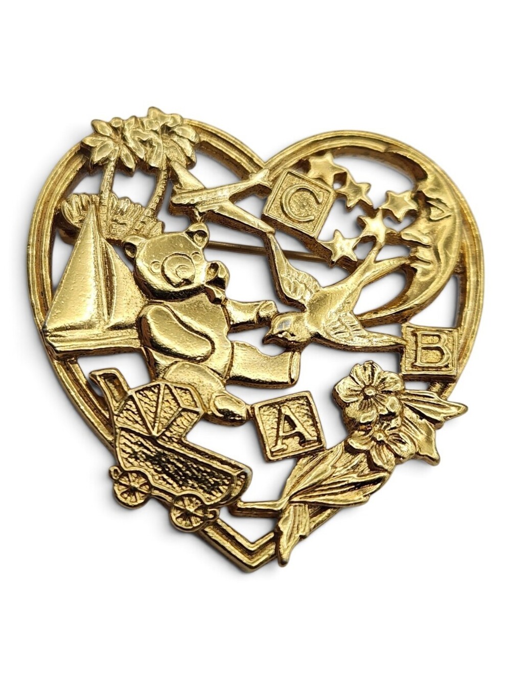 Vintage AVON "Sweet Memories" Heart Brooch